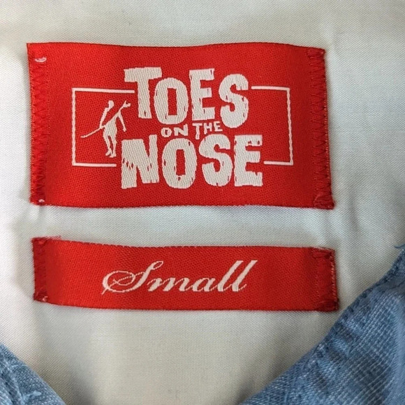 TOES ON THE NOSE MEN'S BUTTON DOWN SHIRT blue Size Small - Picture 6 of 9